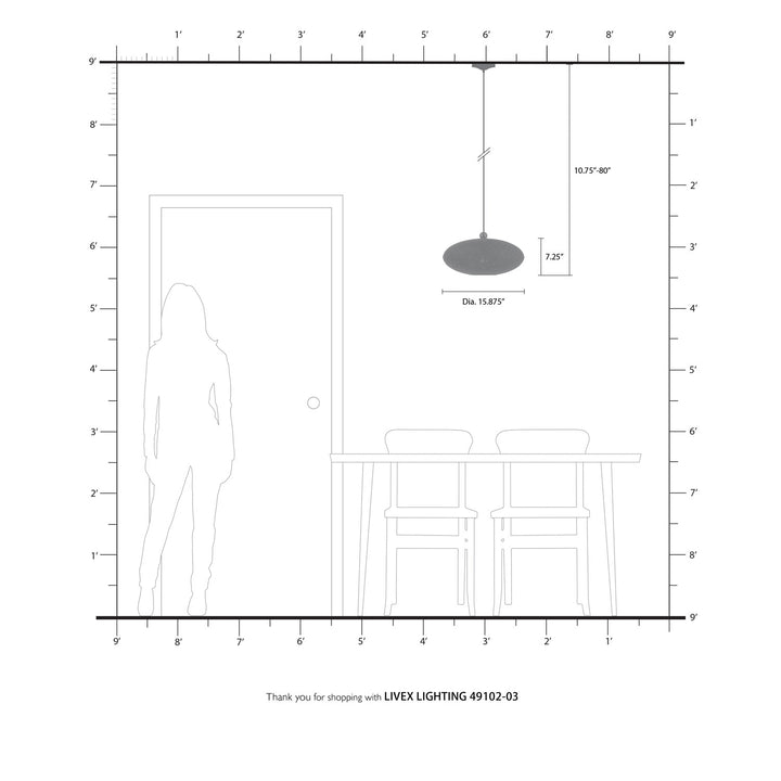 1 Light White Pendant