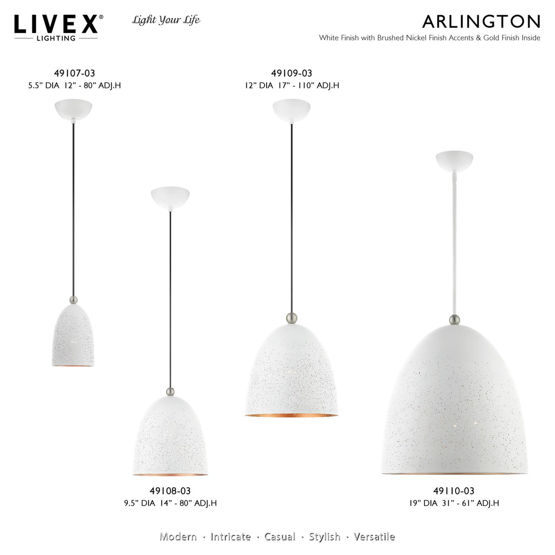 1 Light White Pendant