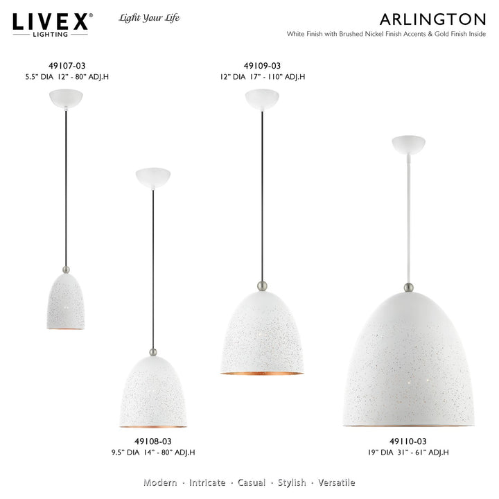 1 Light White Pendant