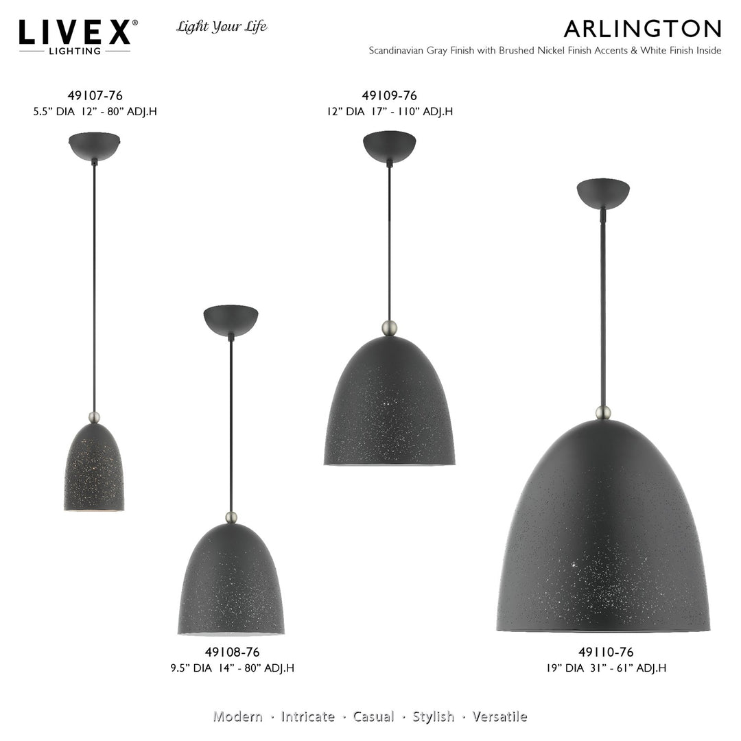 1 Light Scandinavian Gray Pendant