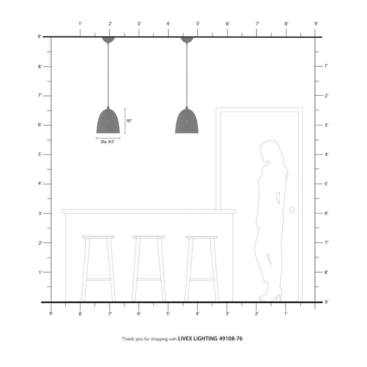 1 Light Scandinavian Gray Pendant