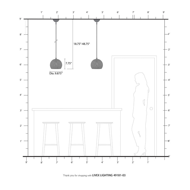 1 Light White Pendant