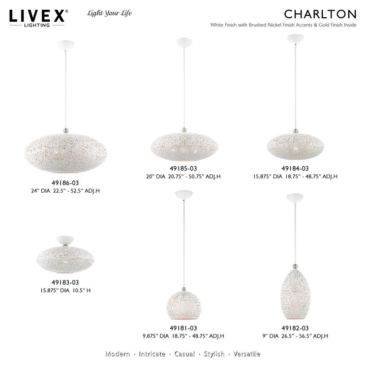 1 Light White Pendant