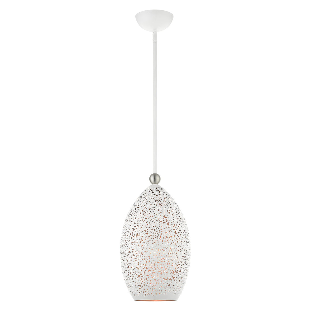 1 Light White Pendant by Livex Lighting