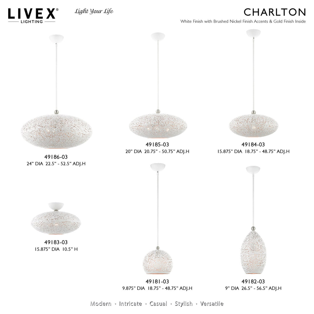 1 Light White Pendant