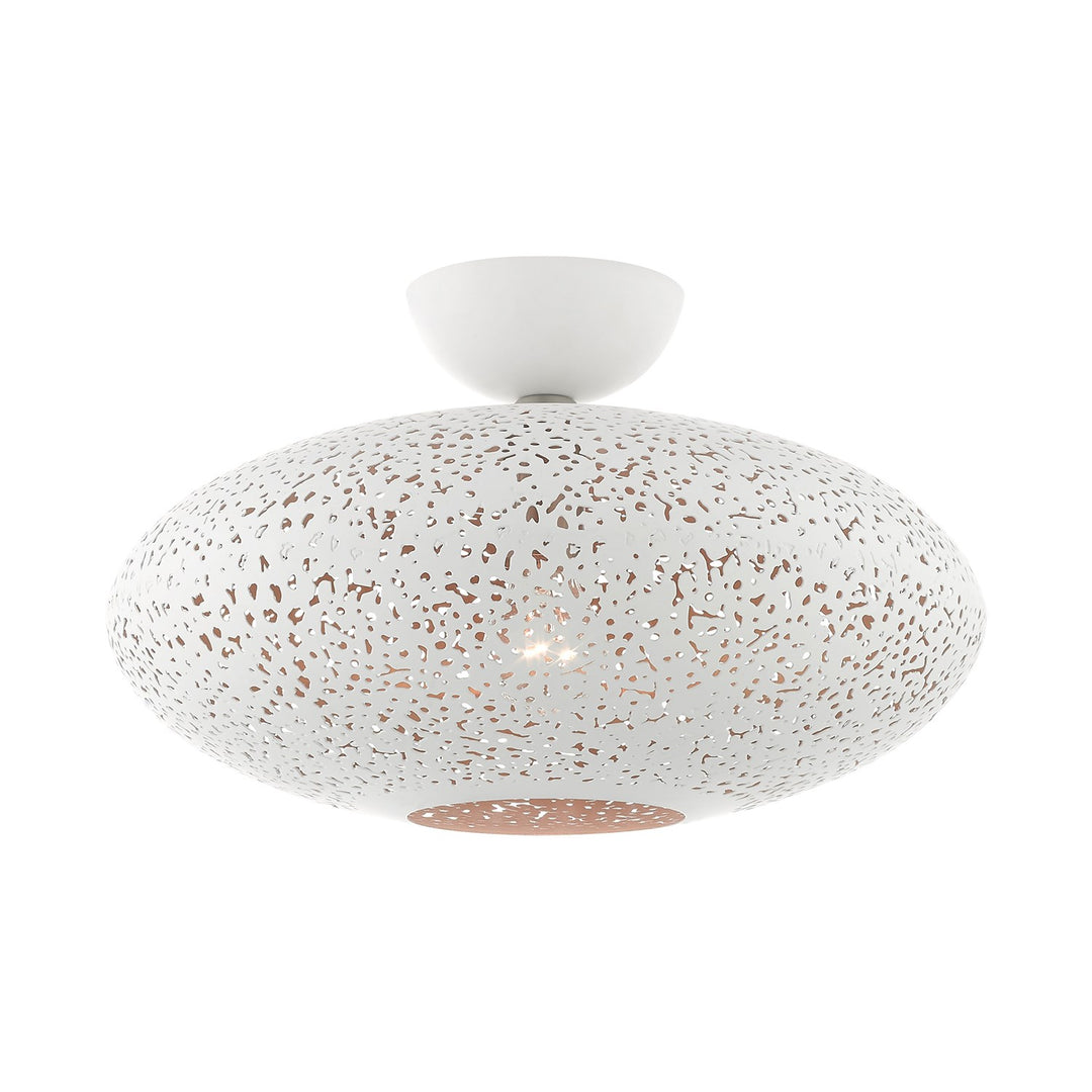 1 Light White Semi Flush Mount by Livex Lighting