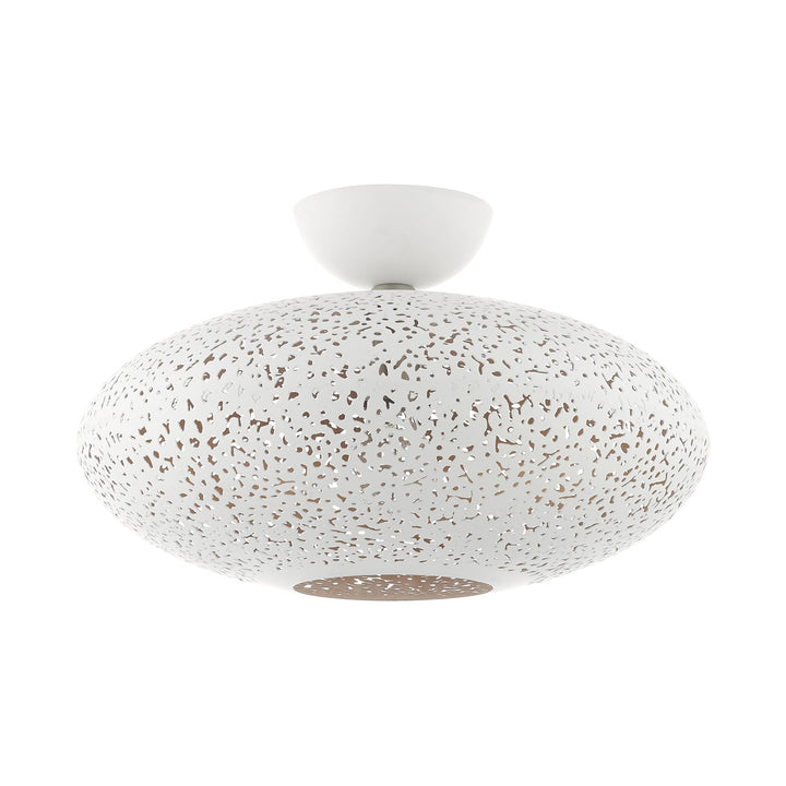1 Light White Semi Flush Mount