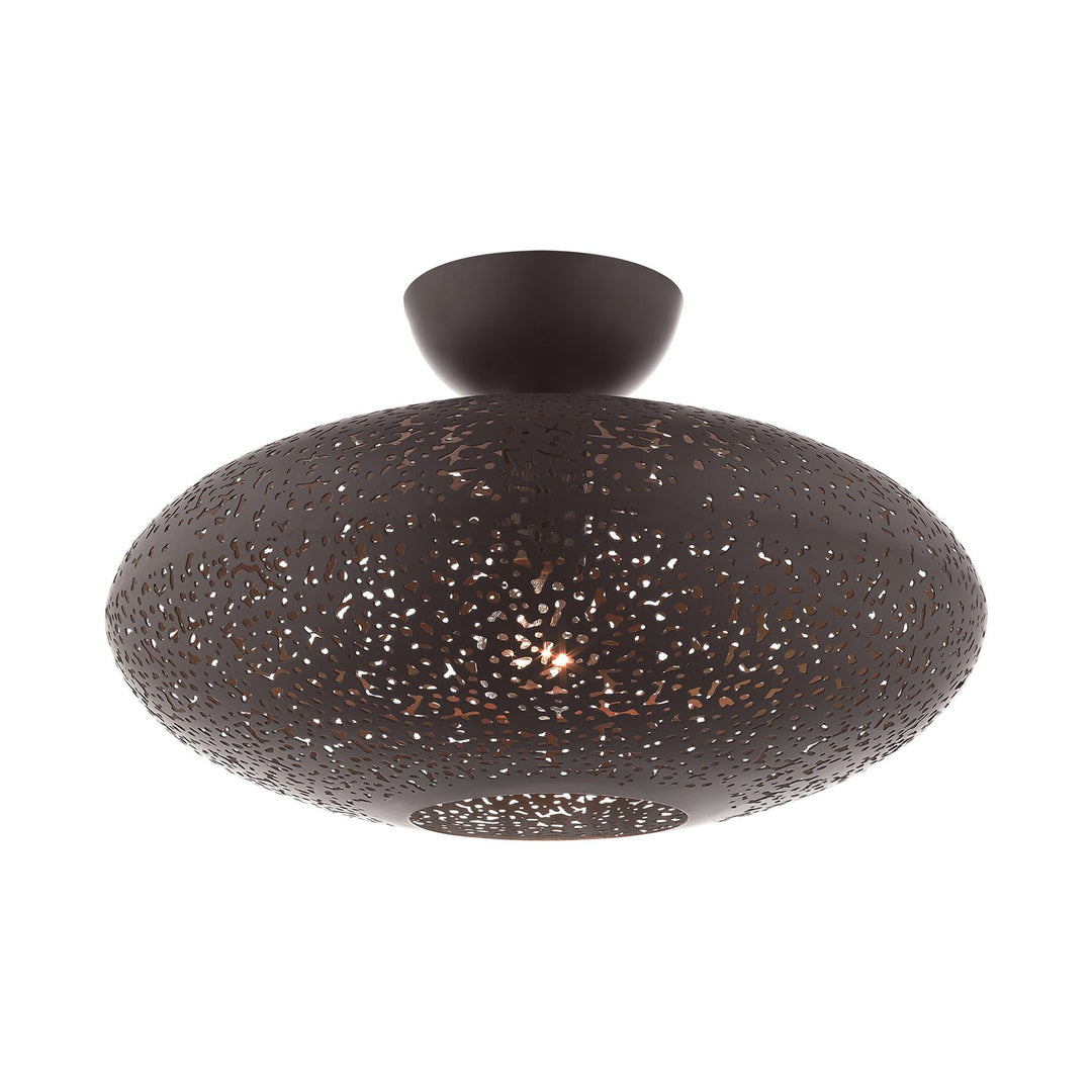 1 Light Bronze Semi Flush Mount by Livex Lighting