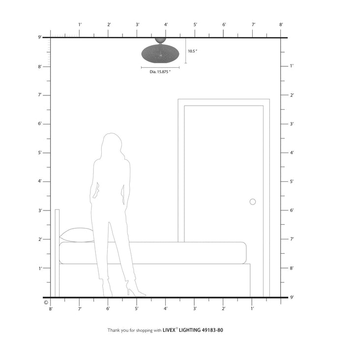1 Light Nordic Gray Semi Flush Mount
