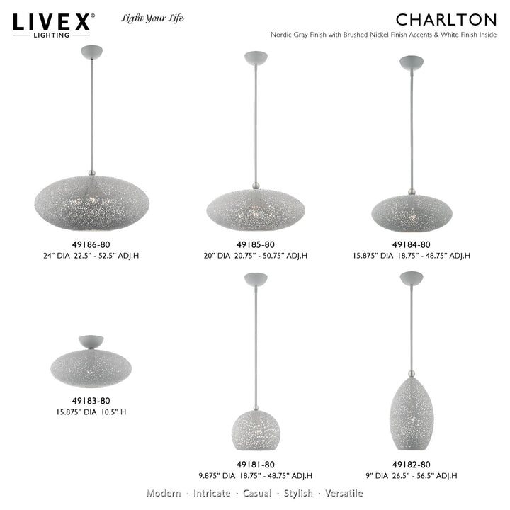 1 Light Nordic Gray Pendant