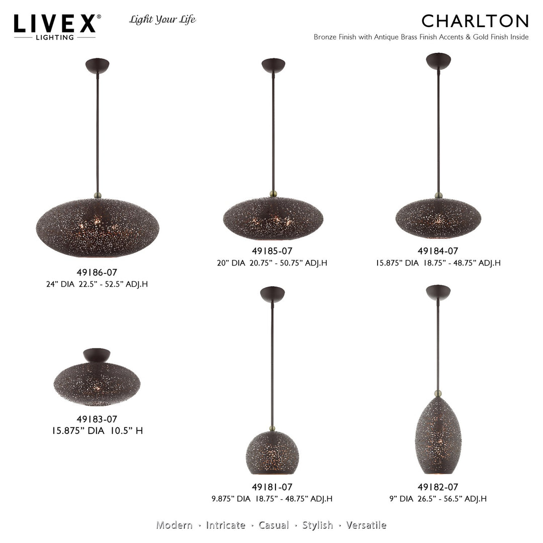3 Light Bronze Pendant