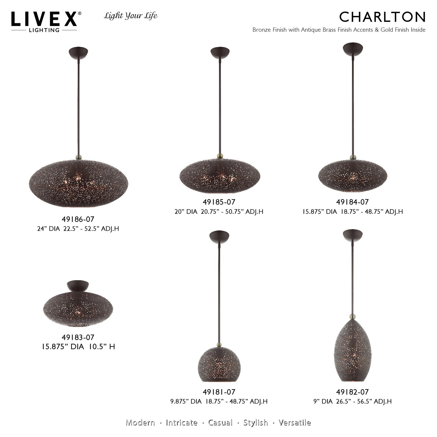 3 Light Bronze Pendant