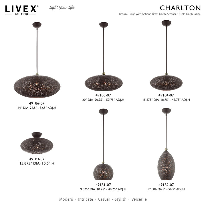 3 Light Bronze Pendant