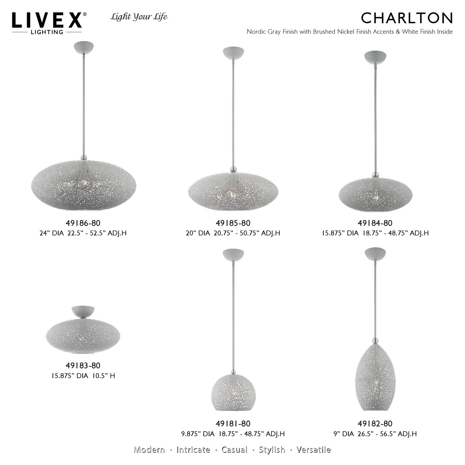3 Light Nordic Gray Pendant