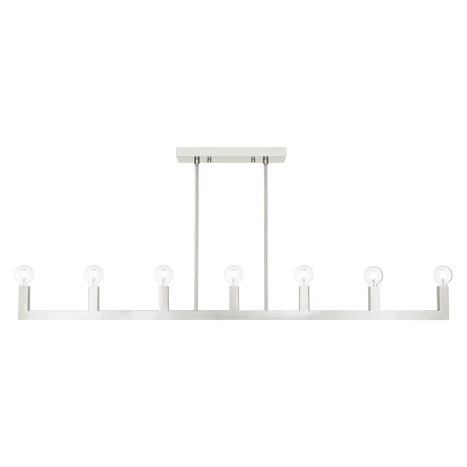 7 Light Brushed Nickel Linear Chandelier by Livex Lighting