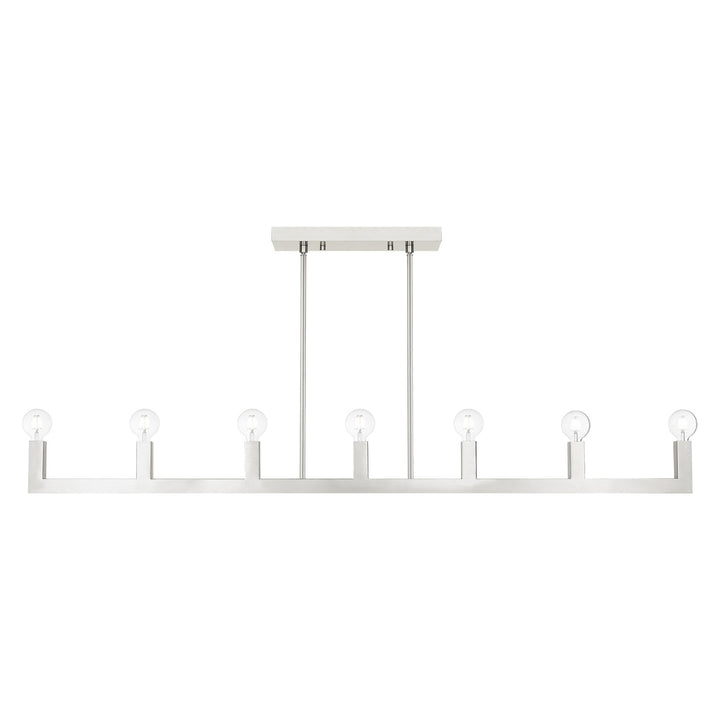 7 Light Brushed Nickel Linear Chandelier by Livex Lighting