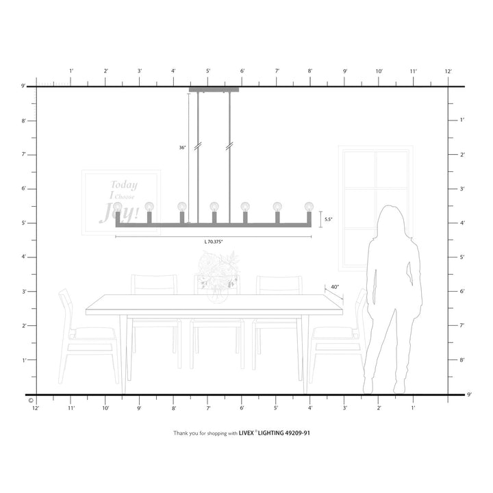 7 Light Brushed Nickel Linear Chandelier
