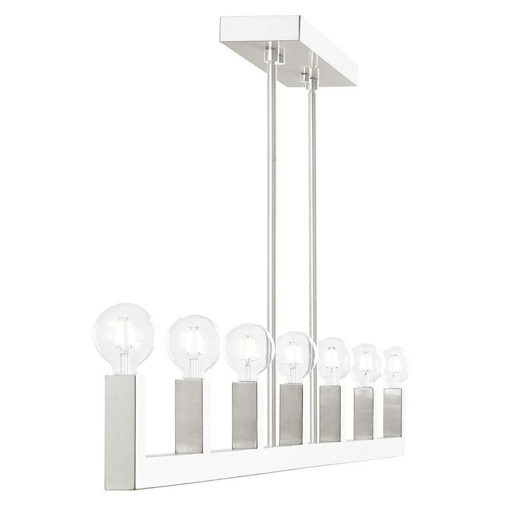 7 Light Brushed Nickel Linear Chandelier
