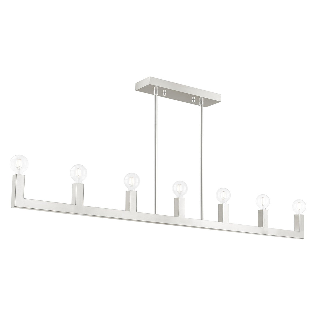 7 Light Brushed Nickel Linear Chandelier