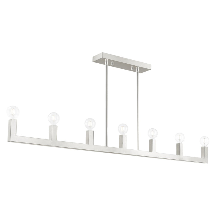 7 Light Brushed Nickel Linear Chandelier