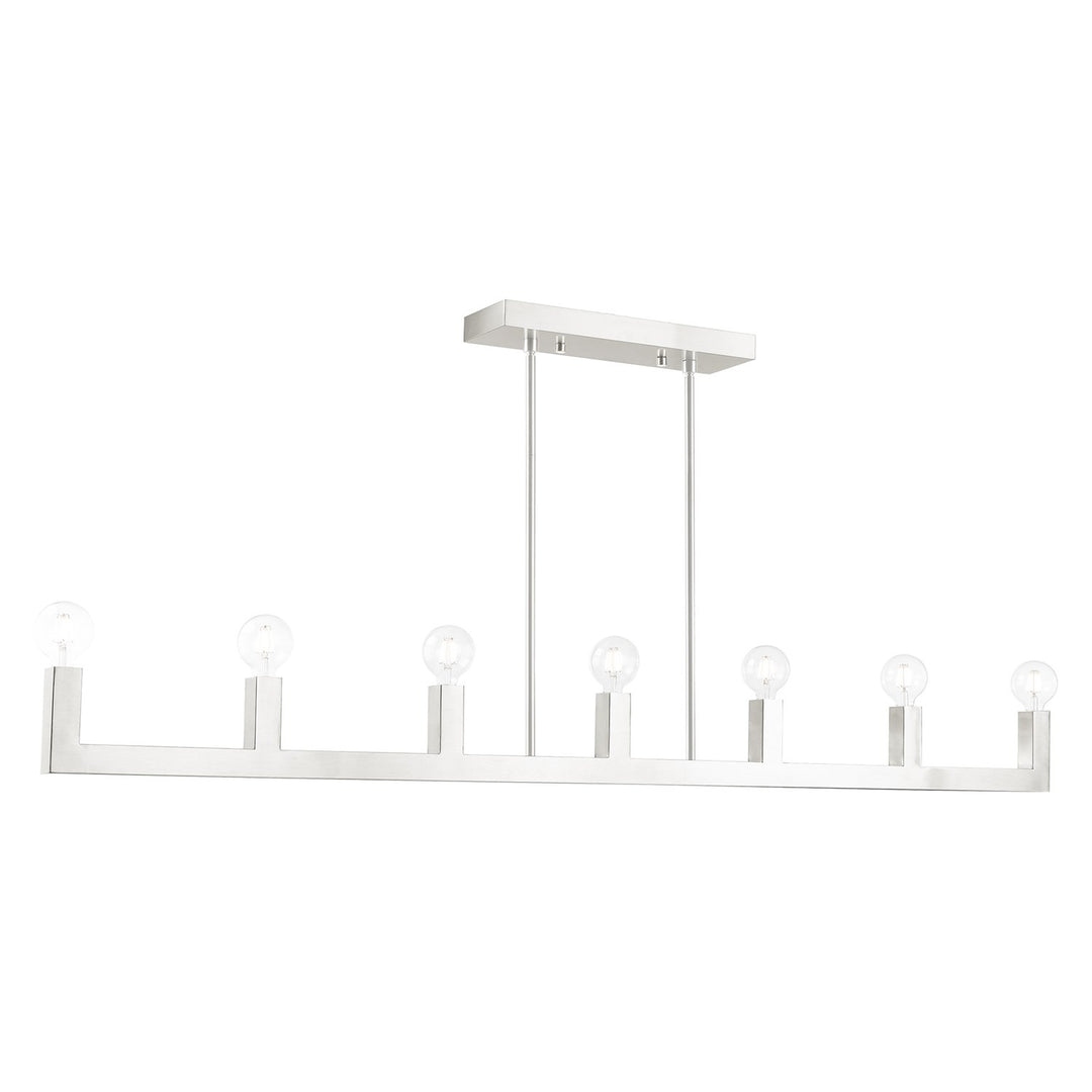 7 Light Brushed Nickel Linear Chandelier