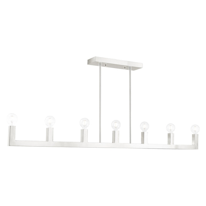 7 Light Brushed Nickel Linear Chandelier