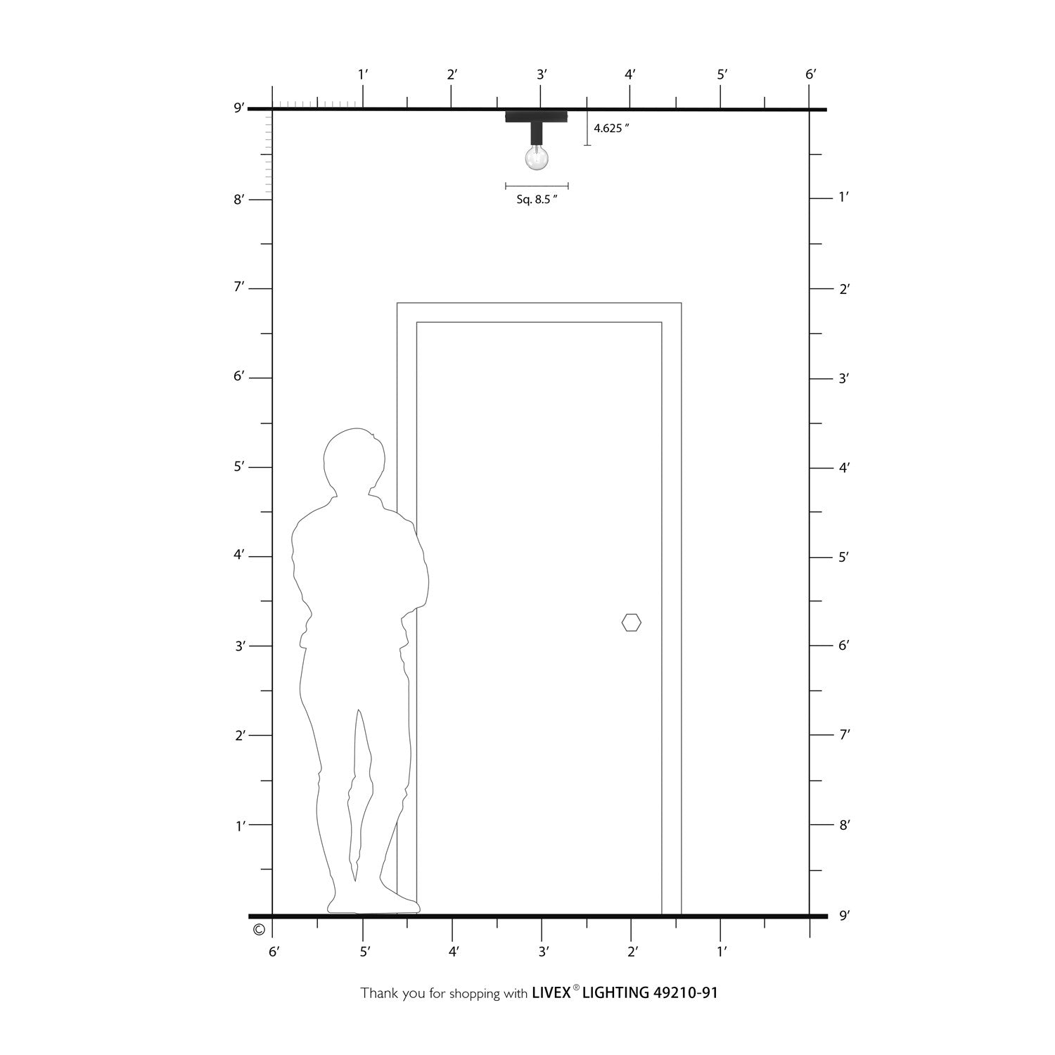 1 Light Brushed Nickel Ceiling Mount
