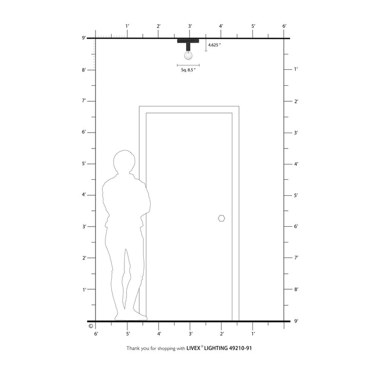 1 Light Brushed Nickel Ceiling Mount
