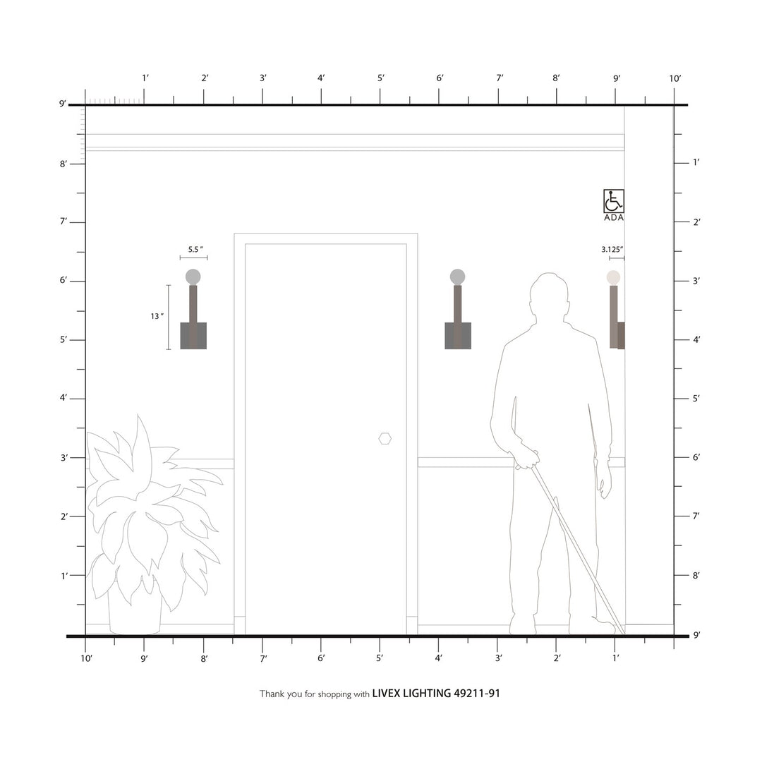 1 Light Brushed Nickel Ada Wall Sconce