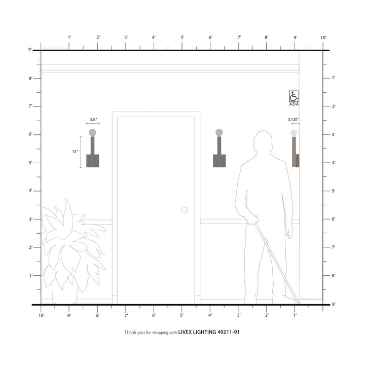 1 Light Brushed Nickel Ada Wall Sconce