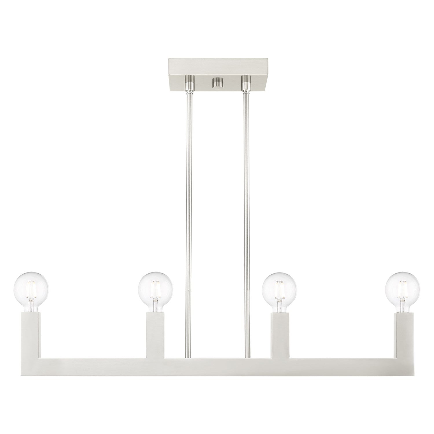 4 Light Brushed Nickel Linear Chandelier by Livex Lighting