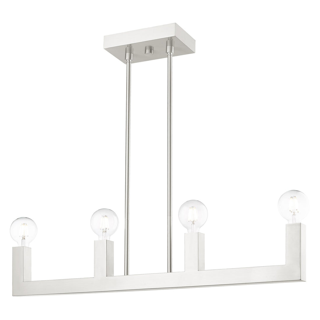 4 Light Brushed Nickel Linear Chandelier