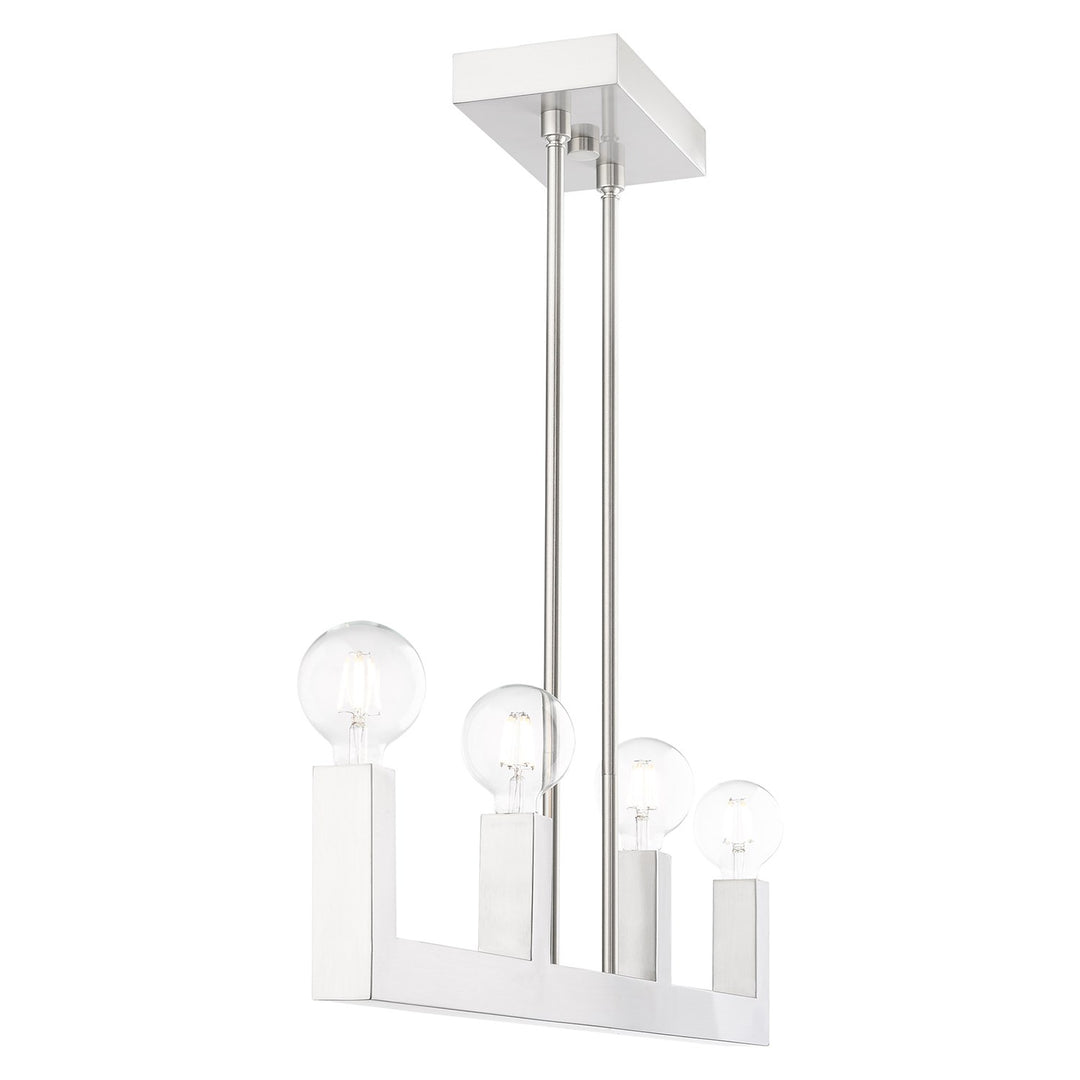 4 Light Brushed Nickel Linear Chandelier