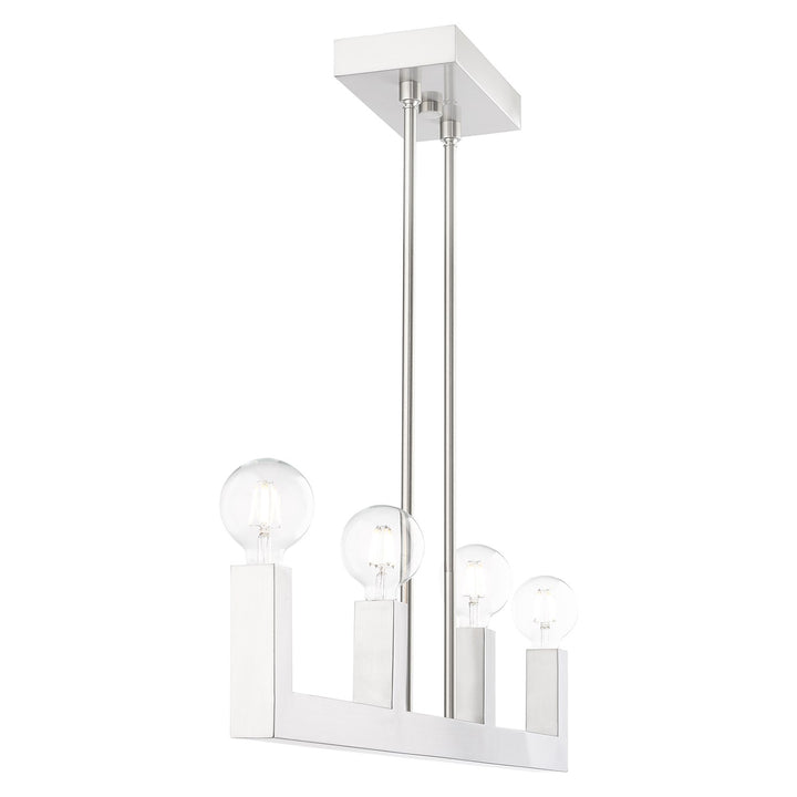 4 Light Brushed Nickel Linear Chandelier
