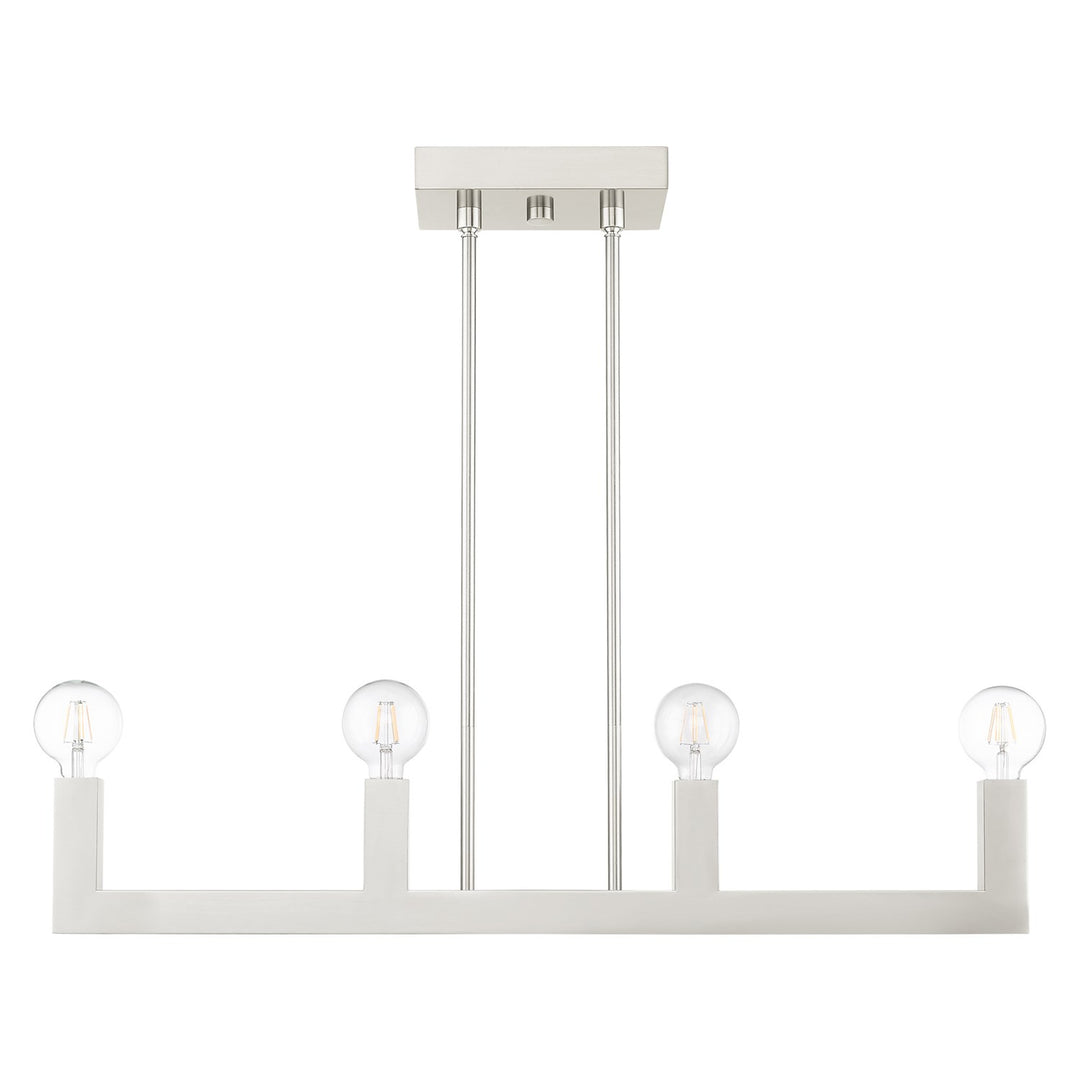 4 Light Brushed Nickel Linear Chandelier