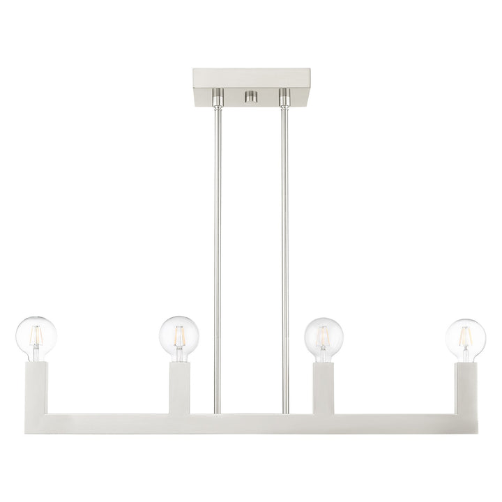 4 Light Brushed Nickel Linear Chandelier