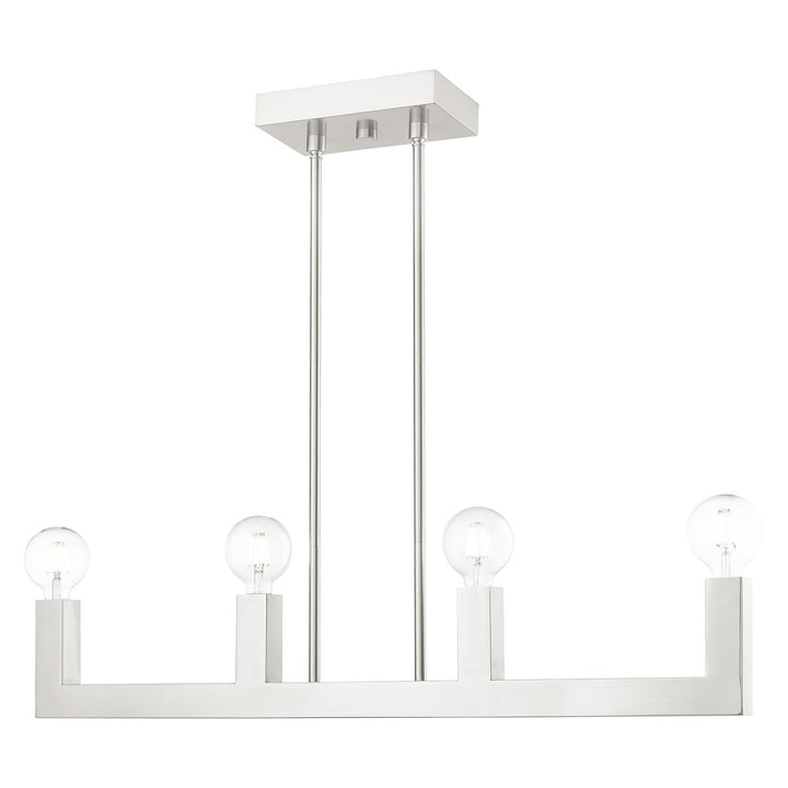 4 Light Brushed Nickel Linear Chandelier
