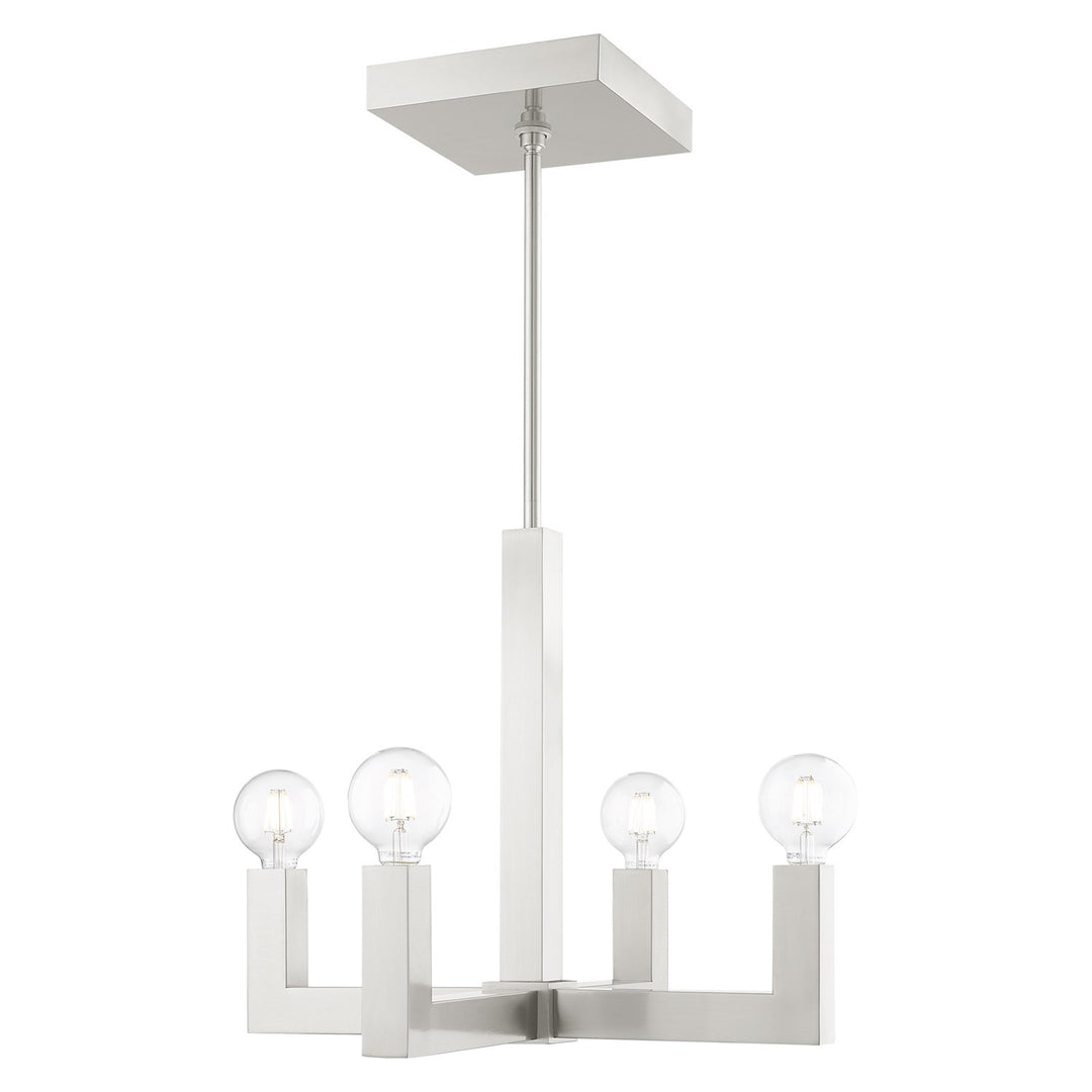 4 Light Brushed Nickel Chandelier by Livex Lighting