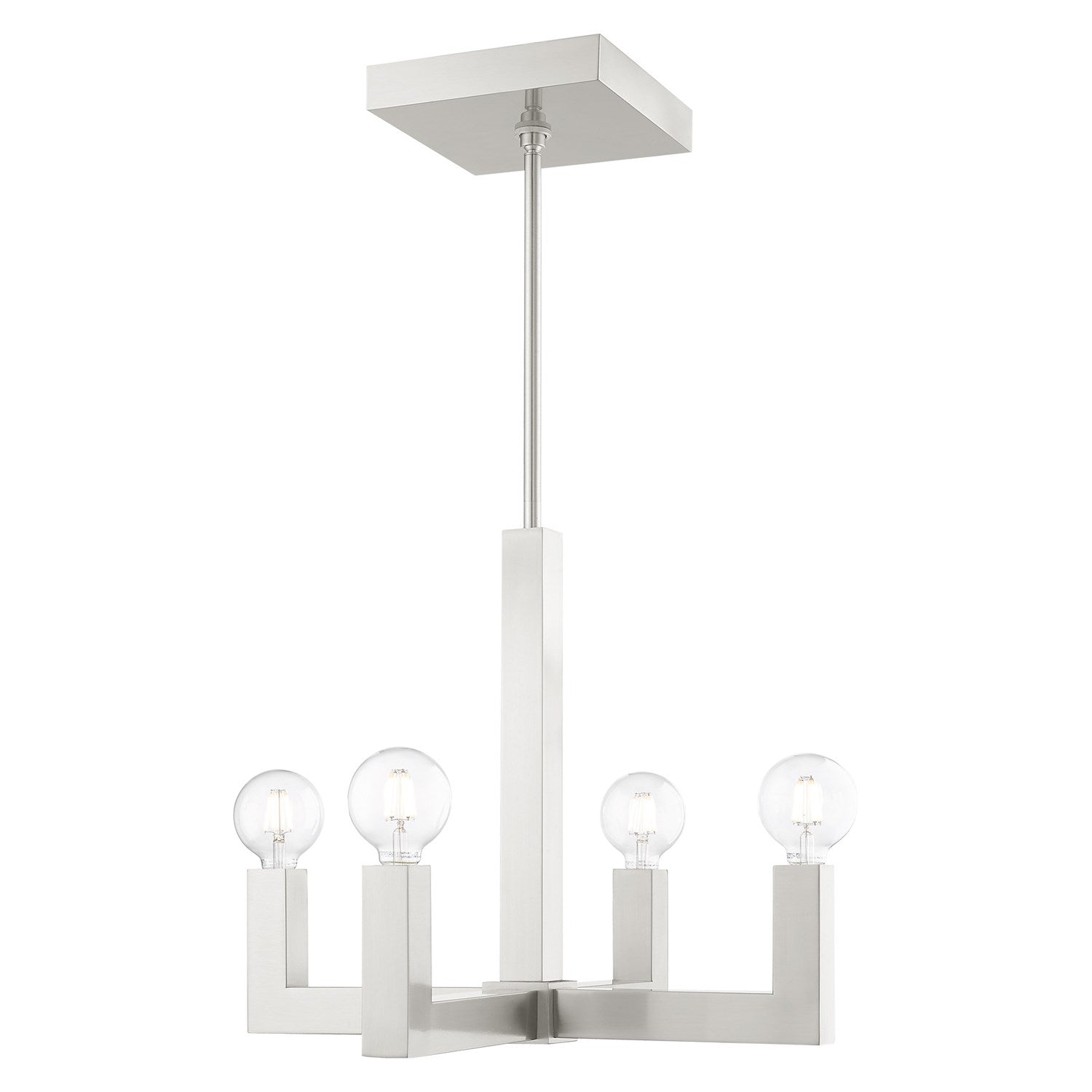 4 Light Brushed Nickel Chandelier by Livex Lighting