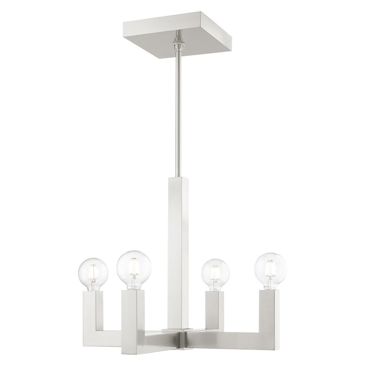 4 Light Brushed Nickel Chandelier by Livex Lighting