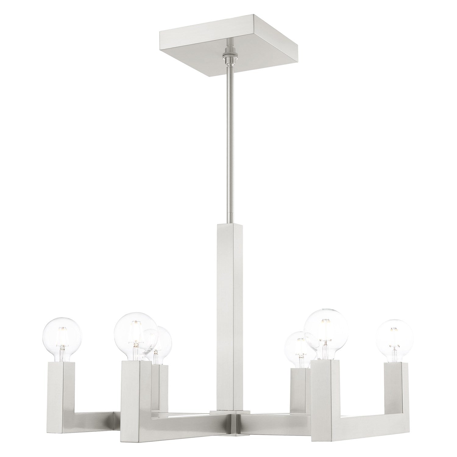 6 Light Brushed Nickel Chandelier by Livex Lighting