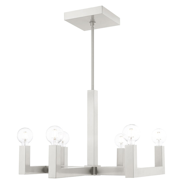 6 Light Brushed Nickel Chandelier by Livex Lighting