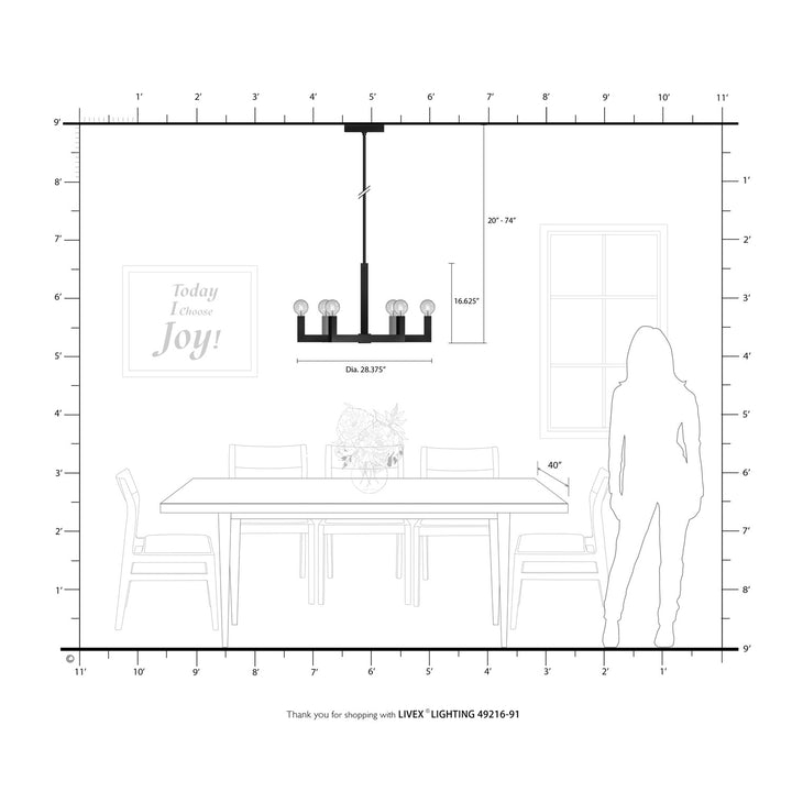 6 Light Brushed Nickel Chandelier