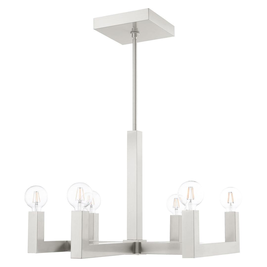 6 Light Brushed Nickel Chandelier