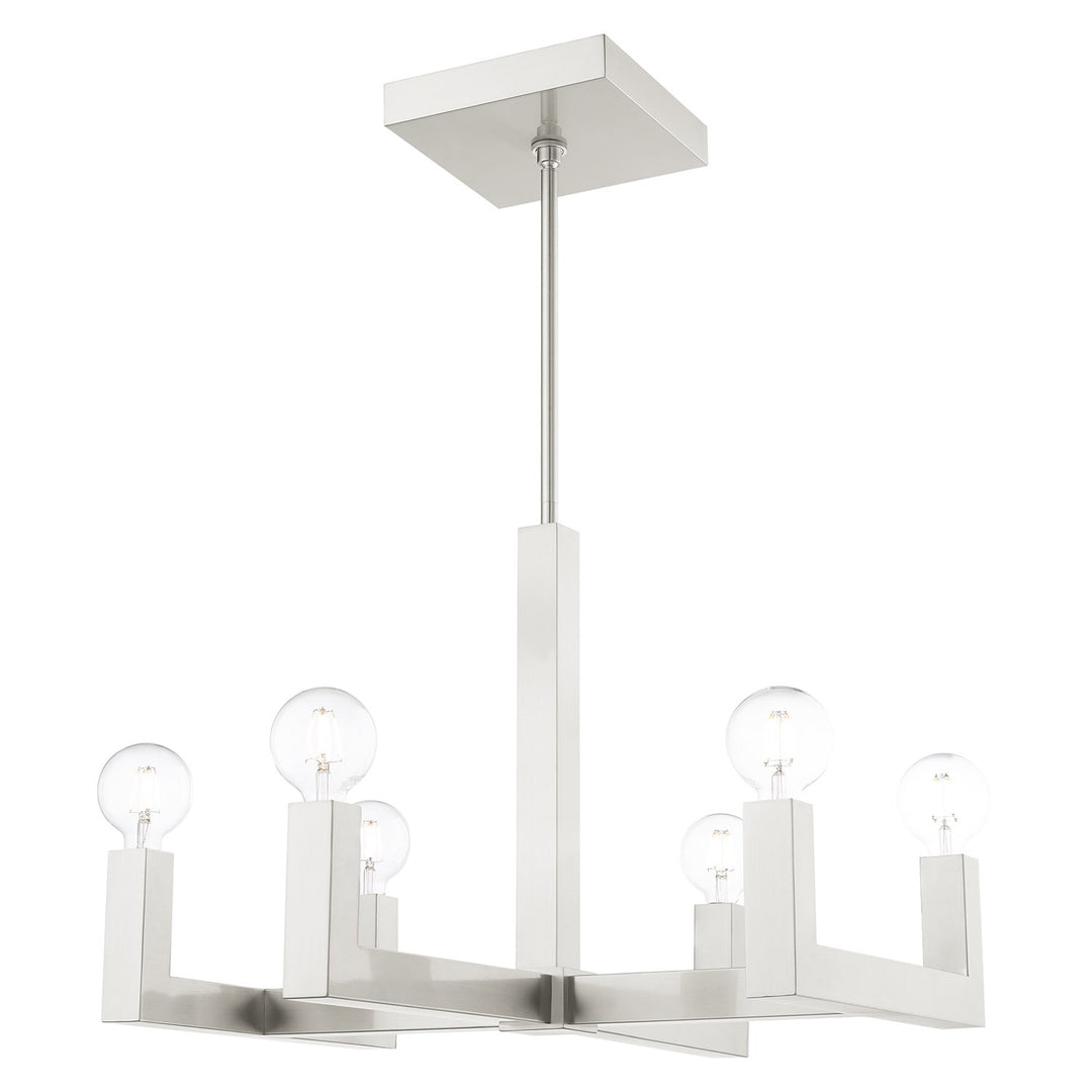 6 Light Brushed Nickel Chandelier