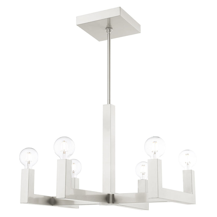 6 Light Brushed Nickel Chandelier