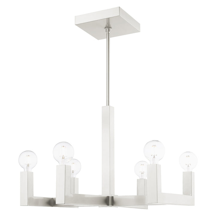 6 Light Brushed Nickel Chandelier