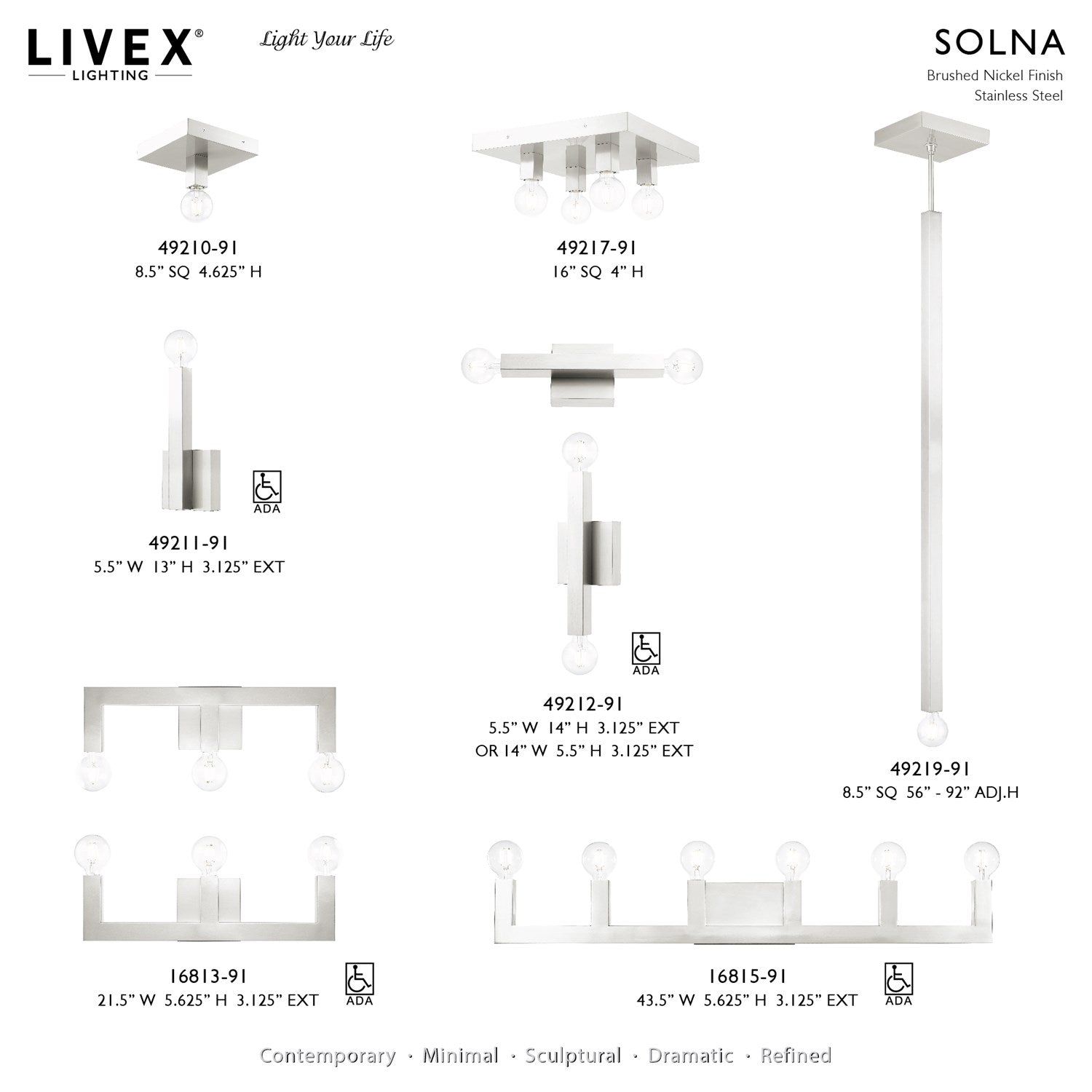 4 Light Brushed Nickel Ceiling Mount