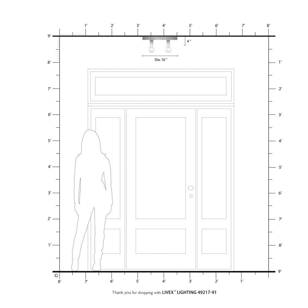 4 Light Brushed Nickel Ceiling Mount