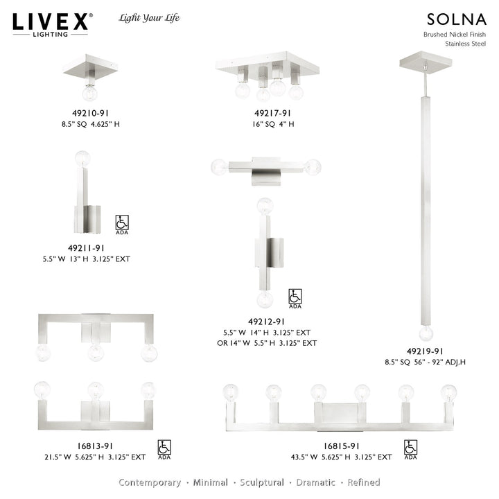 1 Light Brushed Nickel Single Pendant